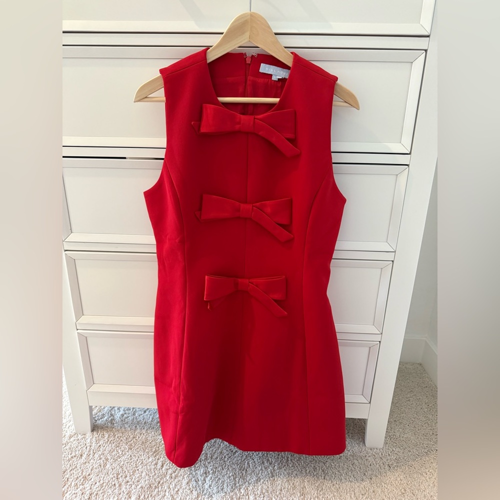 Hill House The Blythe Bow Dress Red